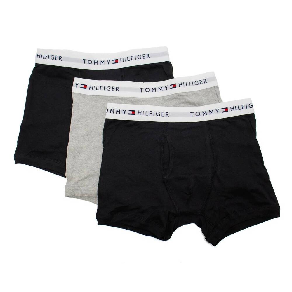 NEW TOMMY HILFIGER men's cotton classics 3 pack trunk in black